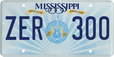 MS license plate ZER300