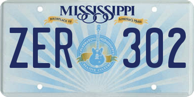 MS license plate ZER302