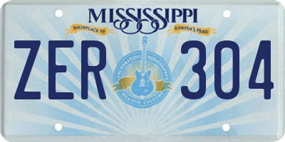 MS license plate ZER304