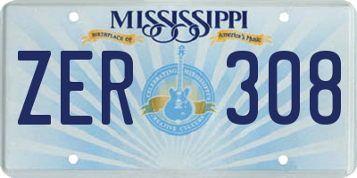 MS license plate ZER308