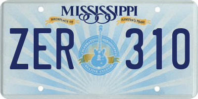 MS license plate ZER310