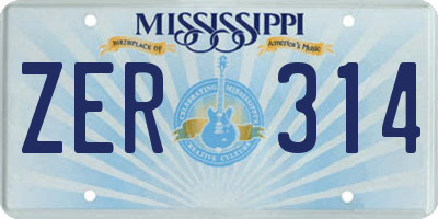 MS license plate ZER314