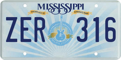 MS license plate ZER316