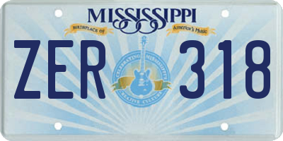 MS license plate ZER318