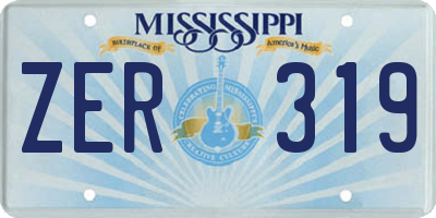 MS license plate ZER319