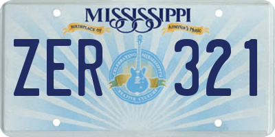 MS license plate ZER321