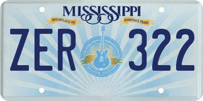 MS license plate ZER322