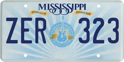 MS license plate ZER323