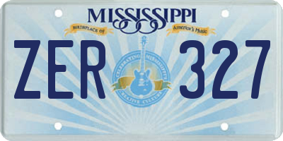 MS license plate ZER327