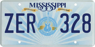 MS license plate ZER328