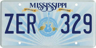 MS license plate ZER329