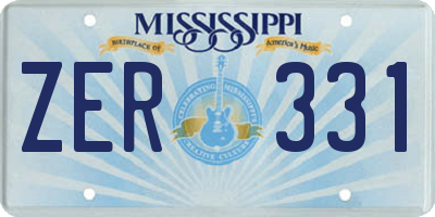 MS license plate ZER331