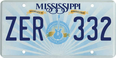 MS license plate ZER332
