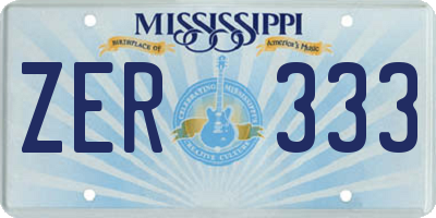 MS license plate ZER333