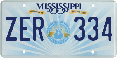 MS license plate ZER334