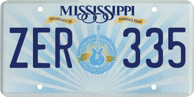 MS license plate ZER335