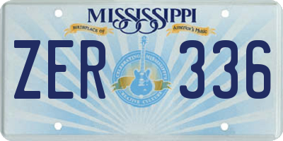MS license plate ZER336