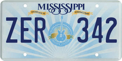 MS license plate ZER342
