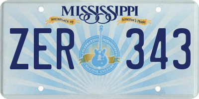 MS license plate ZER343