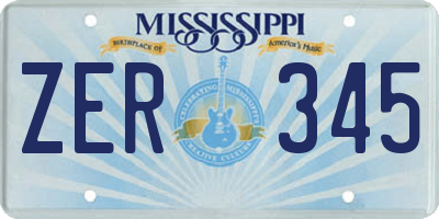 MS license plate ZER345