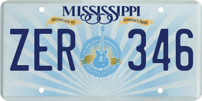 MS license plate ZER346