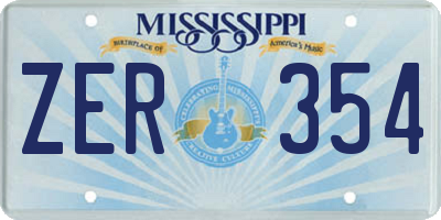 MS license plate ZER354