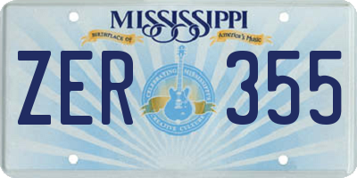 MS license plate ZER355