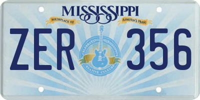 MS license plate ZER356