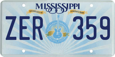 MS license plate ZER359