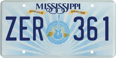 MS license plate ZER361