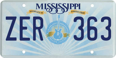MS license plate ZER363