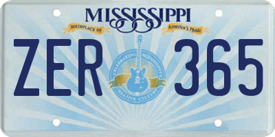 MS license plate ZER365
