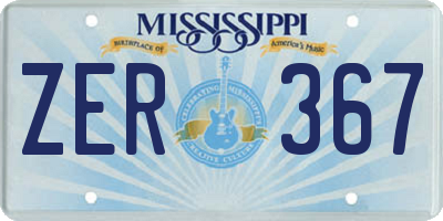 MS license plate ZER367