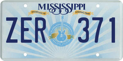 MS license plate ZER371