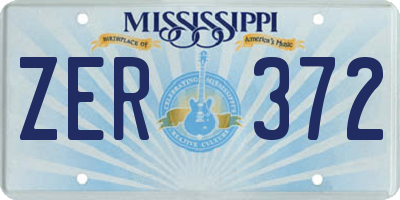 MS license plate ZER372