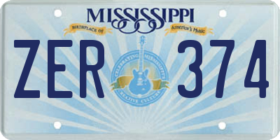 MS license plate ZER374