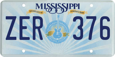MS license plate ZER376