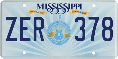 MS license plate ZER378