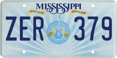 MS license plate ZER379