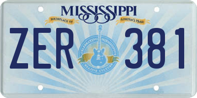 MS license plate ZER381