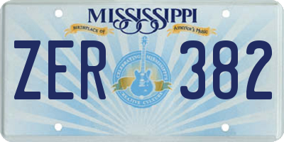 MS license plate ZER382
