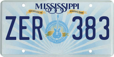 MS license plate ZER383