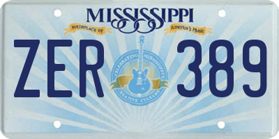 MS license plate ZER389