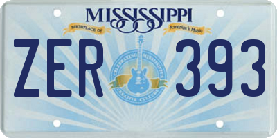 MS license plate ZER393