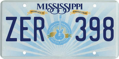 MS license plate ZER398