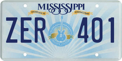 MS license plate ZER401