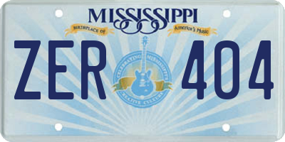 MS license plate ZER404