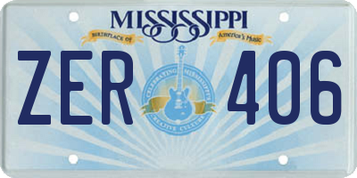 MS license plate ZER406