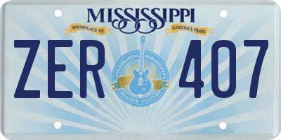 MS license plate ZER407