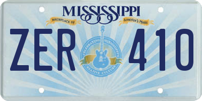 MS license plate ZER410